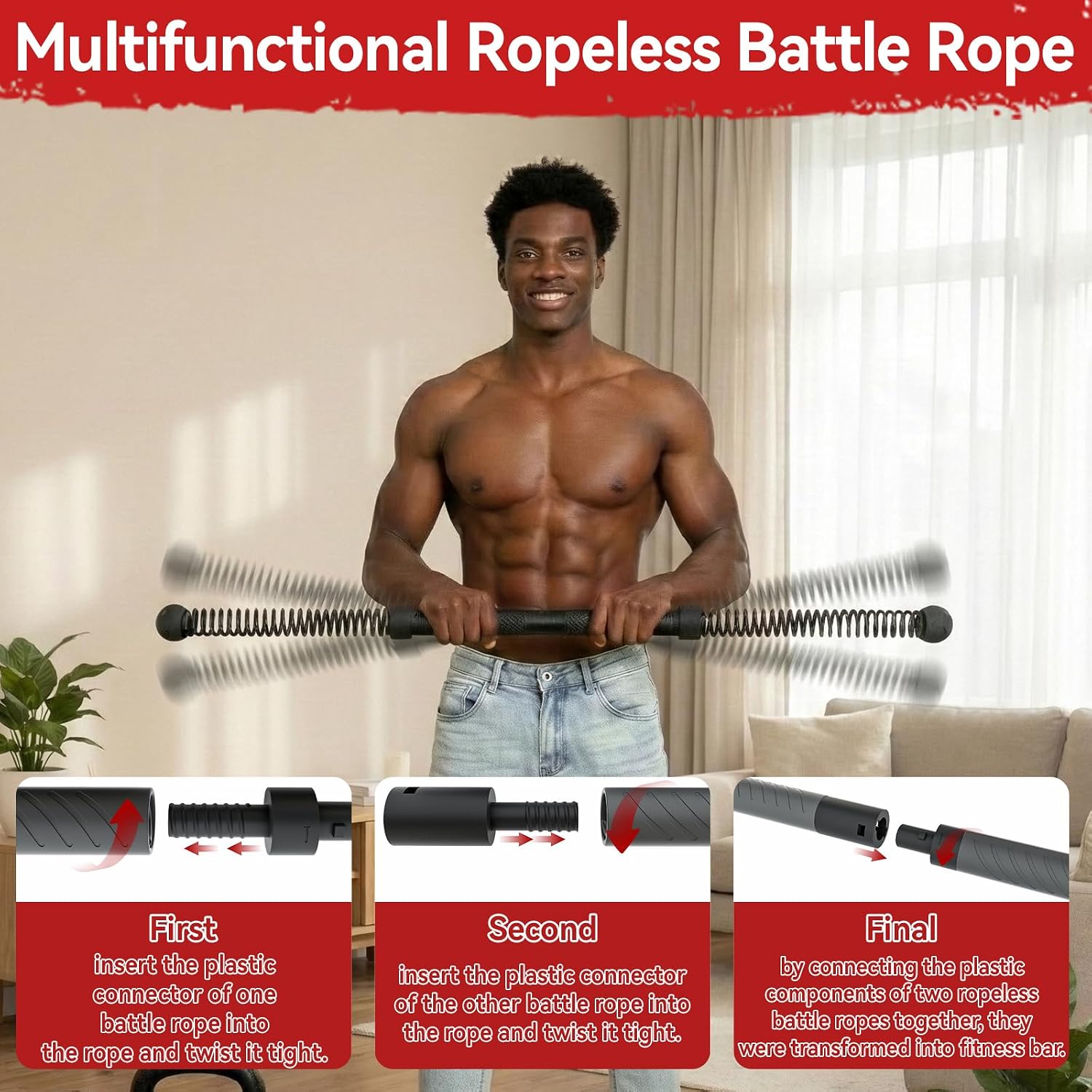 Crossfit Gym - 2-in-1 Verbeterde Draadloze Battle Rope Power