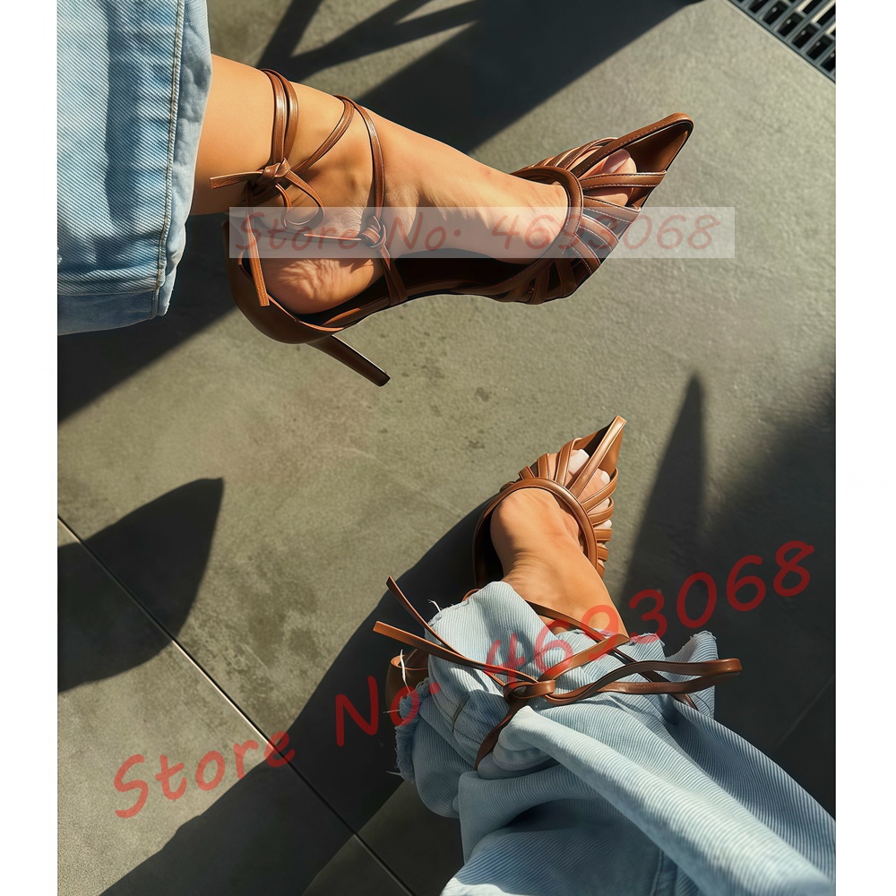 Bruine spitse teen sandalen me - Crossfit Lady recensie en prijs